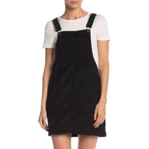 American Apparel Black Corduroy Pinafore Dress